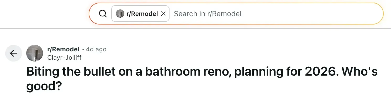 Bathroom renovation budget concerns